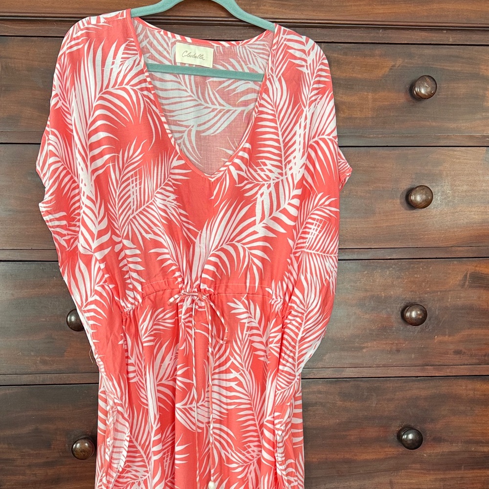 Cleobella Coral and White Patterned Cover Up